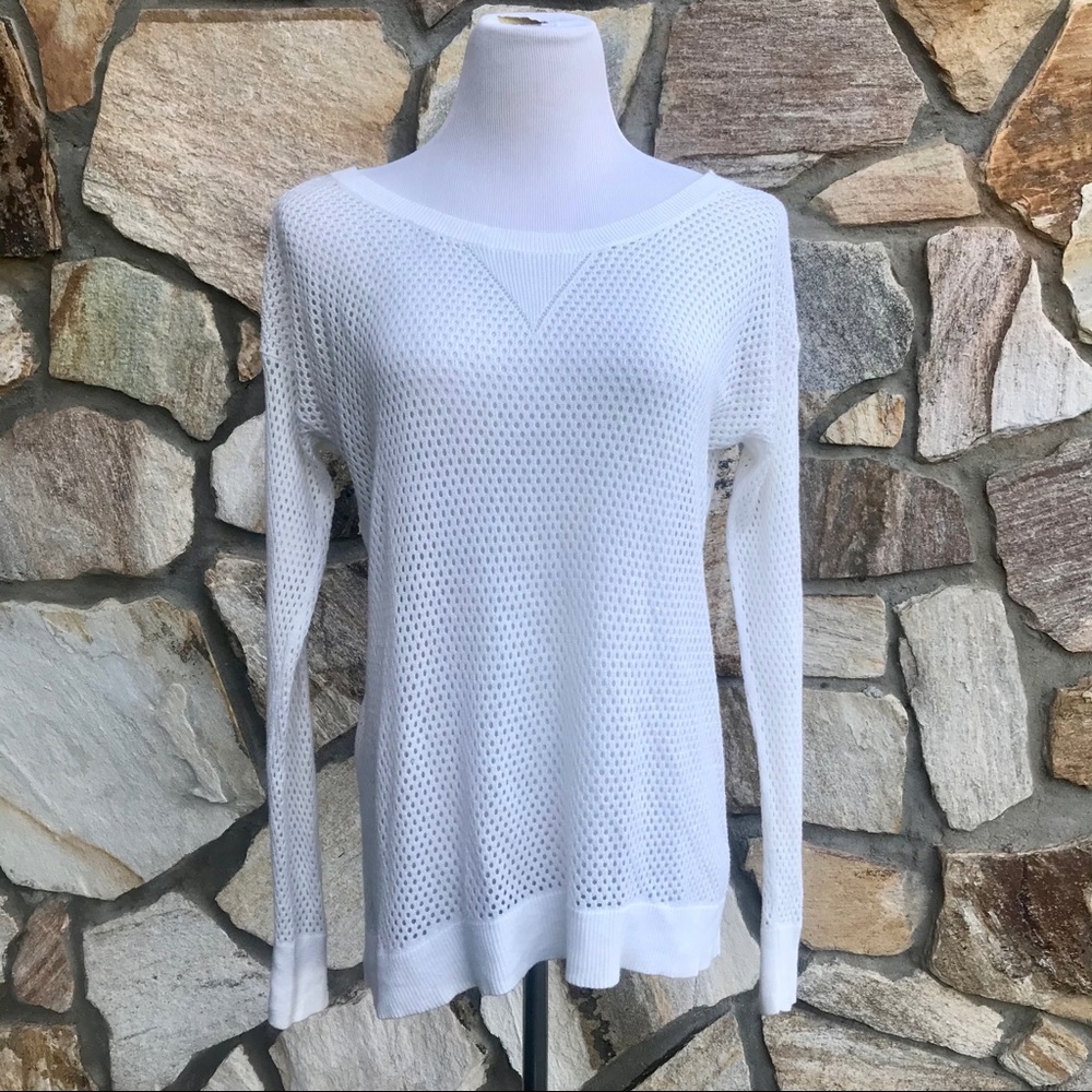American Eagle Open Knit Mesh Top - White - Size M
